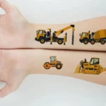 10 Blatt Bulldozer Engineering Truck Tattoos – Bunte Aufkleber für Kinderzimmer