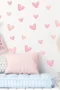 60 pinke große & kleine Herz-Wandsticker selbstklebend – Dekorative Aufkleber für Kinderzimmer und Wohnräume