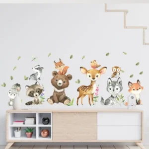 Tier Wandsticker – Fuchs, Bär, Hirsch und weitere Tiere für Kinderzimmer Dekoration