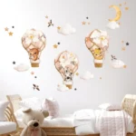 Wandsticker Löwe, Zebra, Ballons, Sterne, Mond & Vögel – Magische Deko für Kinderzimmer