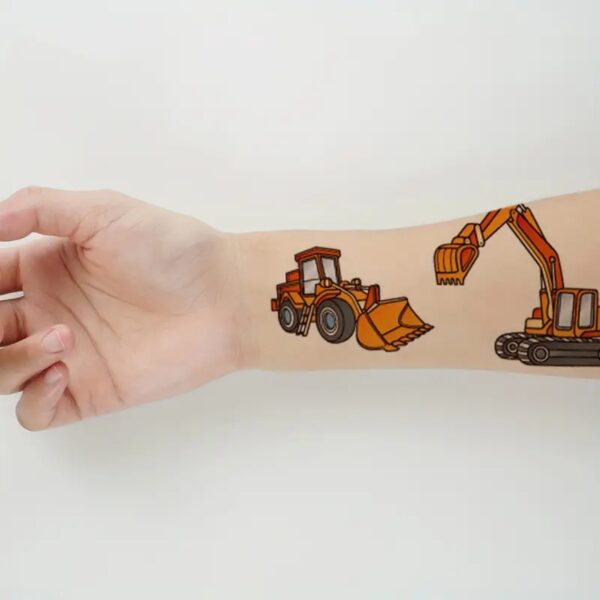 10 Blatt Bulldozer Engineering Truck Tattoos – Bunte Aufkleber für Kinderzimmer - Image 3