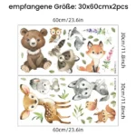 Tier Wandsticker – Fuchs, Bär, Hirsch und weitere Tiere für Kinderzimmer Dekoration