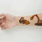 10 Blatt Bulldozer Engineering Truck Tattoos – Bunte Aufkleber für Kinderzimmer