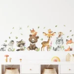 Tier Wandsticker – Fuchs, Bär, Hirsch und weitere Tiere für Kinderzimmer Dekoration