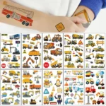 10 Blatt Bulldozer Engineering Truck Tattoos – Bunte Aufkleber für Kinderzimmer