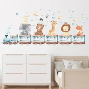 Tiger, Elefant, Zug, Wolken, Sterne & Vögel – Fantastische Wandsticker für Kinderzimmer
