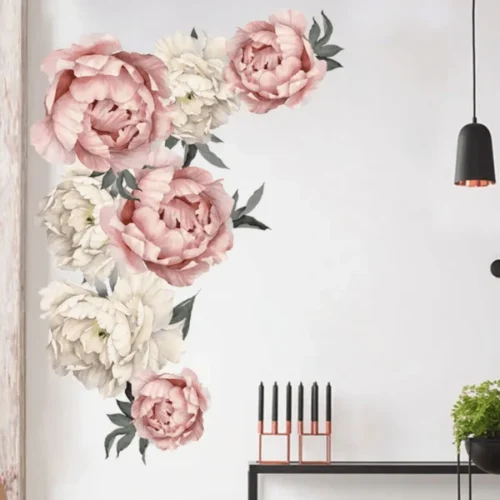 Pfingstrosen Rosenblätter Wandsticker – Elegante Wanddekoration für das Zuhause