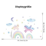 Regenbogen, Stern, Wolke und Mond Wandsticker – Bunte Dekoration für das Kinderzimmer
