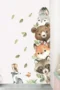 Bear, Rabbit, Fox und Leaves Wandsticker – Natürliche Waldtiere Dekoration für das Kinderzimmer