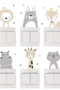 6-teiliges Boho-Farb-Cartoon-Tiere Wandsticker Set – Kreative Deko für Kinderzimmer
