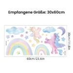 Regenbogen, Stern, Wolke und Mond Wandsticker – Bunte Dekoration für das Kinderzimmer