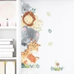 Tier Wandsticker mit Elefant, Löwe und Hase – Niedliche Tiermotive für das Kinderzimmer