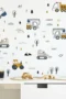 Bagger, Kran, Müllwagen und Baum Wandsticker – Abenteuerliche Wanddekoration für das Kinderzimmer
