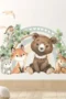Bär, Fuchs, Reh, Regenbogen und Vögel Wandsticker – Bunte Tierwelt Deko für Kinderzimmer