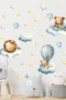 Wandtattoo Luftballon mit Löwe & Bär – Sterne, Wolken & Ballon-Deko für Kinderzimmer