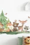 Wandtattoo Tiere – Füchse im Wald, Reh, Schmetterlinge und Bäume für eine natürliche Wanddekoration