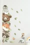 Wandsticker Tiere mit Vögeln, Blättern und Sternen – Dekorative Wandaufkleber für Kinderzimmer und Wohnzimmer
