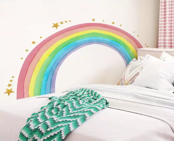 XXL Wandsticker Regenbogen Kinderzimmer mit Sternen – Wanddekoration für Mädchen & Jungen - Image 2