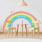 XXL Wandsticker Regenbogen Kinderzimmer mit Sternen – Wanddekoration für Mädchen & Jungen