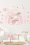XXL Wandsticker Pinker Regenbogen mit Herz, Wolken, Hase und Sternen – Wanddekoration fürs Kinderzimmer