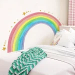 XXL Wandsticker Regenbogen Kinderzimmer mit Sternen – Wanddekoration für Mädchen & Jungen