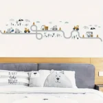 Wandaufkleber Autos & Baustellenfahrzeuge – Cartoon Auto, Straßen, Wolken für Kinderzimmer Dekoration