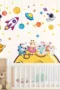 Wandaufkleber Rakete & Astronaut Tier – Wasserfarben Panda, Hase, Planet, Sterne für Kinderzimmer Dekoration