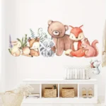 Wandaufkleber Tiere – Bär, Fuchs, Hase und Maus für Kinderzimmer & Babyzimmer Dekoration