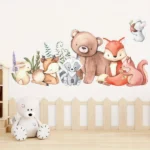 Wandaufkleber Tiere – Bär, Fuchs, Hase und Maus für Kinderzimmer & Babyzimmer Dekoration