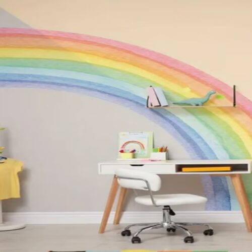 Großer Halb-Regenbogen Wandsticker – Farbenfrohe Wanddekoration für Kinderzimmer