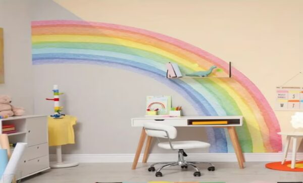 Großer Halb-Regenbogen Wandsticker – Farbenfrohe Wanddekoration für Kinderzimmer