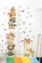 Wandsticker Lustige Tiere Höhenmesser Wand – Bär, Fuchs und Giraffe für Kinderzimmer Deko