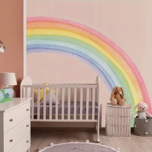Großer Halb-Regenbogen Wandsticker – Farbenfrohe Wanddekoration für Kinderzimmer