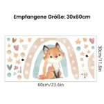 Wandsticker Fuchs mit Herzen, Sternen und Regenbogen – Niedliche Dekoration für Kinderzimmer
