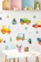 Wandsticker Baum, Kräne und Baustellenfahrzeuge – Kreative Wanddekoration für Kinderzimmer