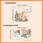 Wandsticker Füchse, Berge, Schmetterlinge, Bäume & Vögel – Natürliche Wanddekoration für Kinderzimmer