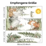 XL Wandsticker Sonne, Bäume, Bär, Fuchs und Berge – Naturinspirierte Wanddekoration für Kinderzimmer
