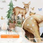 Wandsticker Füchse, Berge, Schmetterlinge, Bäume & Vögel – Natürliche Wanddekoration für Kinderzimmer