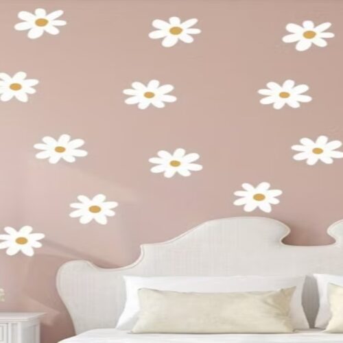 3-teilige Boho Gänseblümchen Wandsticker – Boho Stil Zimmer Dekoration