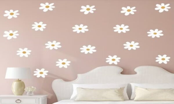 3-teilige Boho Gänseblümchen Wandsticker – Boho Stil Zimmer Dekoration