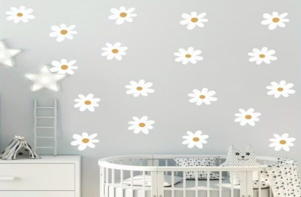 3-teilige Boho Gänseblümchen Wandsticker – Boho Stil Zimmer Dekoration - Image 3