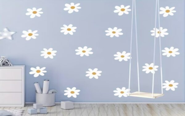 3-teilige Boho Gänseblümchen Wandsticker – Boho Stil Zimmer Dekoration - Image 4