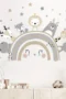 Tiere & Regenbogen Wandsticker – Niedliche, Selbstklebende Dekoration für Kinderzimmer, Babyzimmer & Spielzimmer.