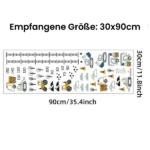Wandsticker Bau­fahr­zeu­ge mit Bäumen, Wolken und Höhen­mes­ser – Lustige Wand­deko für Kinder