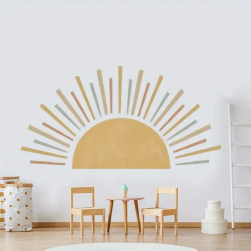Wandsticker Kinder Boho Sonne – Stylische Wanddekoration für das Kinderzimmer