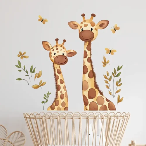Zwei Giraffen Wandsticker für Wanddekoration, Zimmer Dekoration, Wohnzimmer Dekoration, Kinderzimmer Wandaufkleber, Dekoration für Kinderzimmer