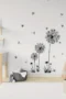 Dandelion Wandtattoo – Selbstklebendes Blumenaufkleber für Wohnzimmer, Schlafzimmer und Kinderzimmer Dekoration