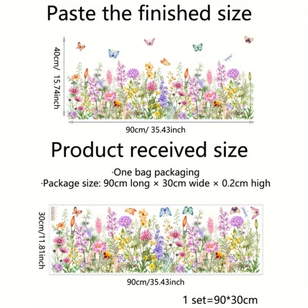 Bunte Wandsticker mit Blumen & Schmetterlingen – Selbstklebend & ablösbar | Farbintensive Dekoraufkleber für Wohnzimmer & Schlafzimmer | Verspielte Wandkunst & Schmetterlingsdeko – Lebendige Akzente für kreative Raumgestaltung - Image 4