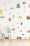 Süße Cartoon Baustellenlaster Wandaufkleber für Wohnzimmer, Babyzimmer, Kinderzimmer und Schlafzimmer Dekoration