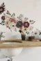 Elegantes Blumen Wandtattoo – Vinyl Wandsticker in Weiß, Beige, Rot & Schwarz für Wohnzimmer, Schlafzimmer & Flur, Selbstklebend mit Glänzender Oberfläche